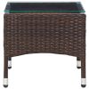 vidaXL Coffee Table Brown 23.6"x15.7"x14.2" Poly Rattan