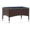 vidaXL Coffee Table Brown 23.6"x15.7"x14.2" Poly Rattan