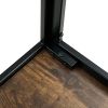Nesting Coffee Table Set of 2; Square Modern Stacking Table with Wood Finish for Living Room; Rustic Brown