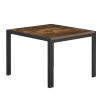 Nesting Coffee Table Set of 2; Square Modern Stacking Table with Wood Finish for Living Room; Rustic Brown