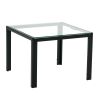 Coffee Table Set of 2; Square Modern Table with Tempered Glass Finish for Living Room; Transparent