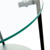 2-layer Tempered Glass End Table; Round Coffee Table for Bedroom Living Room Office