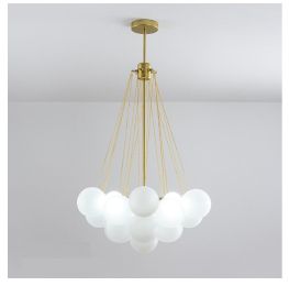 Creative Light Luxury Ball White Glass Bubble Post-modern Living Room Pendant Lamp