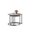 Marble Coffee Table End table 12-gon Shape;  25.6 " White Artificial Marble Top and Black Metal Legs can be used in living room;  outdoor;  anti-tip