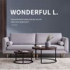 Modern Nesting coffee table; golden metal frame with marble color top-31.5"