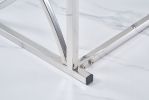 3 Pieces Silver Square Nesting Glass End Tables- Small Coffee Table Set- Stainless Steel Small Coffee Tables with Clear Tempered Glass- 18" Modern Min