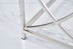 3 Pieces Silver Square Nesting Glass End Tables- Small Coffee Table Set- Stainless Steel Small Coffee Tables with Clear Tempered Glass- 18" Modern Min