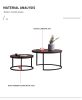 Modern Nesting coffee table; golden metal frame with marble color top-31.5"