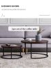 Modern Nesting coffee table; golden metal frame with marble color top-31.5"