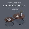 Modern Nesting coffee table; golden metal frame with marble color top-31.5"