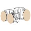vidaXL Coffee Table Set 3 Pieces Poplar Plywood Iron