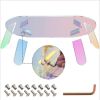 Acrylic Rainbow Color Coffee Table, Iridescent Glass End Table Round Side Table Modern Accent TV Table for Living Bed Room Decoration XH shipment from