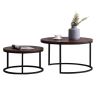 Modern Nesting coffee table; golden metal frame with marble color top-31.5"