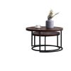Modern Nesting coffee table; golden metal frame with marble color top-31.5"