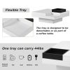 ON-TREND Modern Minimalist Design 31.5*31.5in Square Coffee Table with Detachable Tray and Plug-in 16-color LED Strip Lights Remote Control for Living