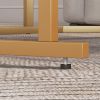 Marble Coffee Table End table 12-gon Shape;  25.6 " White Artificial Marble Top and Black Metal Legs can be used in living room;  outdoor;  anti-tip