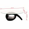 vidaXL Coffee Table with Oval Glass Top High Gloss Black