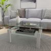 White Coffee Table; Clear Coffee Table; Modern Side Center Tables for Living Room; Living Room Furniture