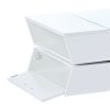 ON-TREND 6mm Glass-Top Coffee Table with Open Shelves and Cabinets; Geometric Style Cocktail Table with Great Storage Capacity; Modernist 2-Tier Cente