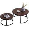 Modern Nesting coffee table; golden metal frame with marble color top-31.5"