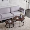 Modern Nesting coffee table; golden metal frame with marble color top-31.5"