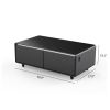 Modern Smart Coffee Table with Built-in Fridge; Bluetooth Speaker; Wireless Charging Module; Touch Control Panel; Power Socket; USB Interface; Outlet