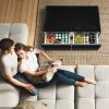 Modern Smart Coffee Table with Built-in Fridge; Bluetooth Speaker; Wireless Charging Module; Touch Control Panel; Power Socket; USB Interface; Outlet