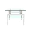 White Coffee Table; Clear Coffee Table; Modern Side Center Tables for Living Room; Living Room Furniture
